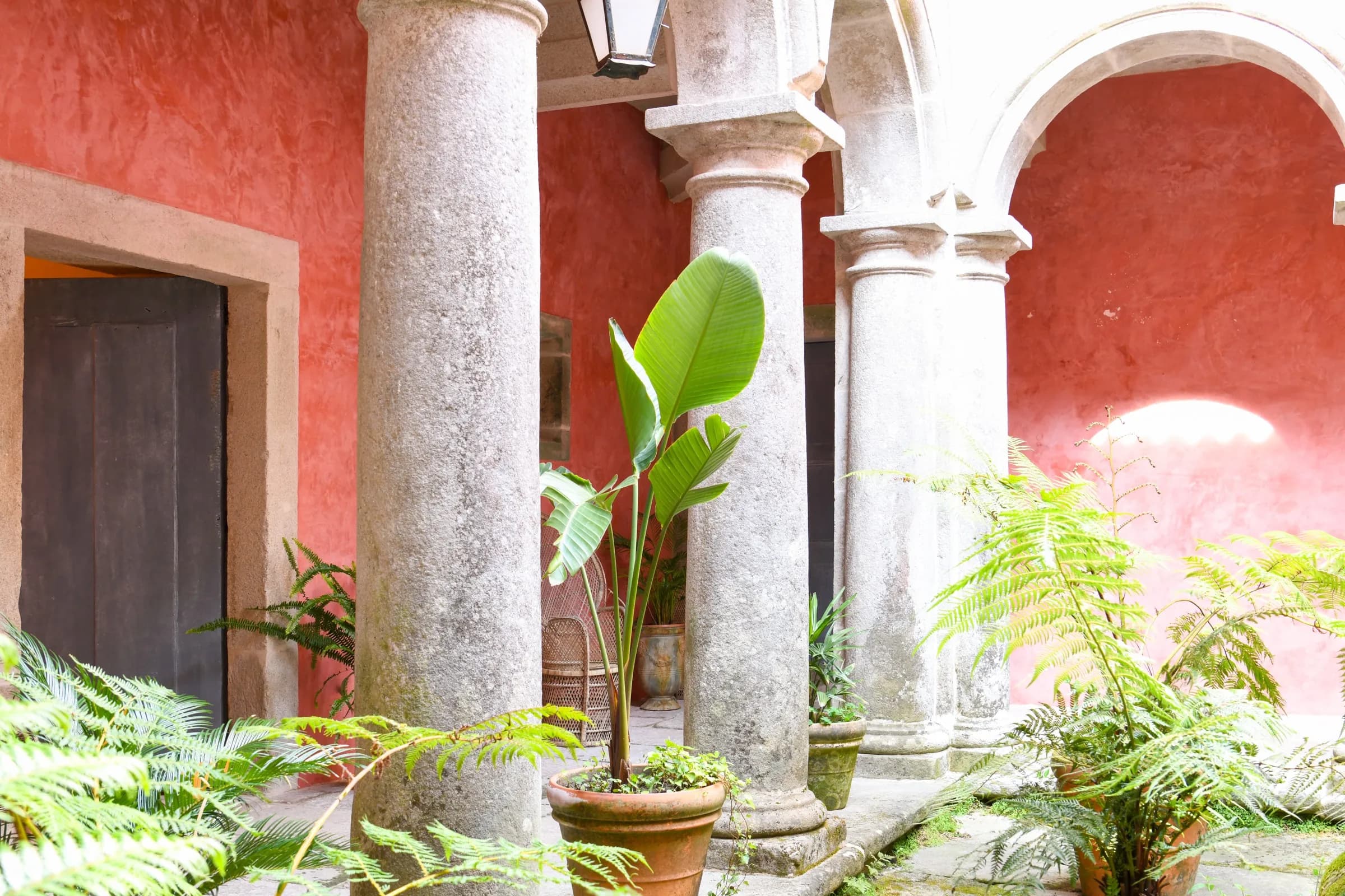 A carved figure in the cloister
